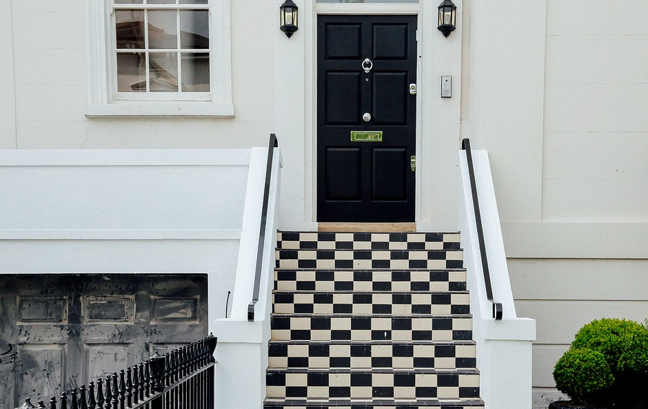 house front stairs and door